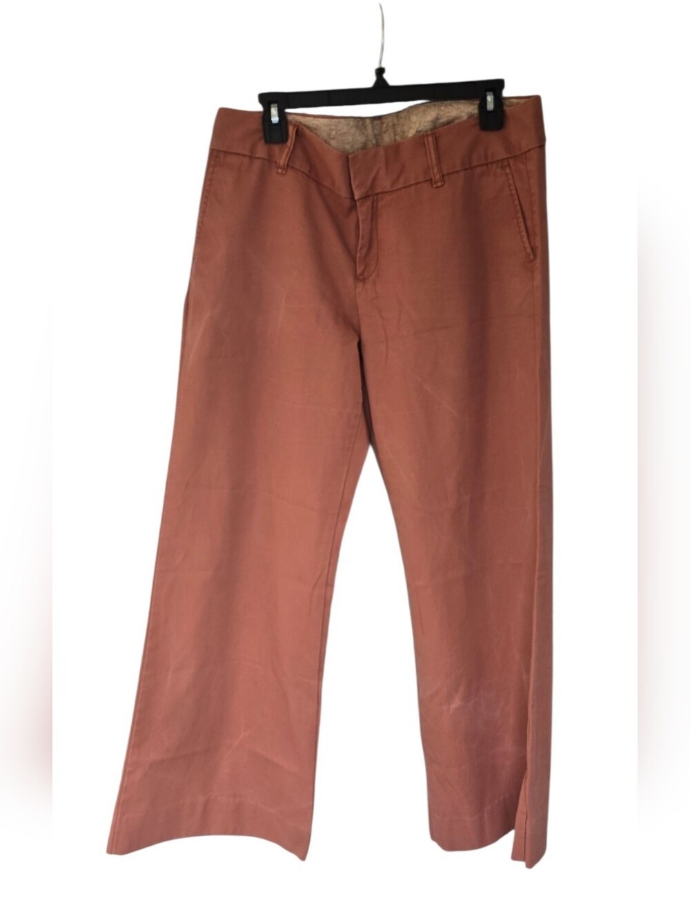 GAP Wide Leg Cropped Chino Pants Size 12 Long Terracotta 100% Cotton